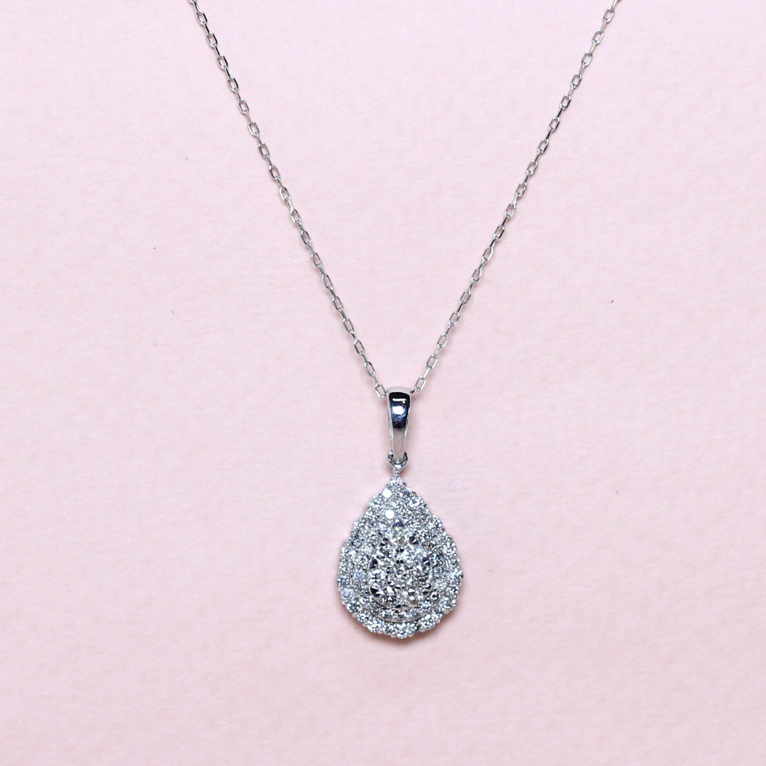 .50cts Pear illusion necklace