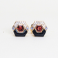Multicolor Hexagon stud earrings