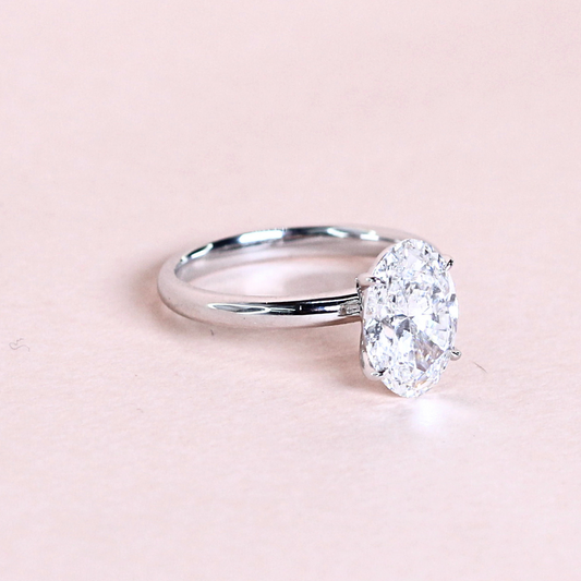 2.13ct Oval Lab grown Solitaire ring