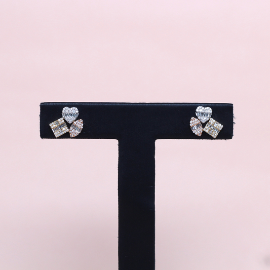 .58cts Natural Diamonds Multi-shape Cluster earrings