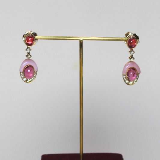 5.27cts Oval dangling earrings