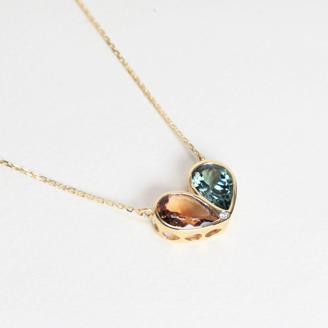 5.06cts Pear Heart necklace