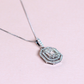 1cts Pie cut necklace with double halo