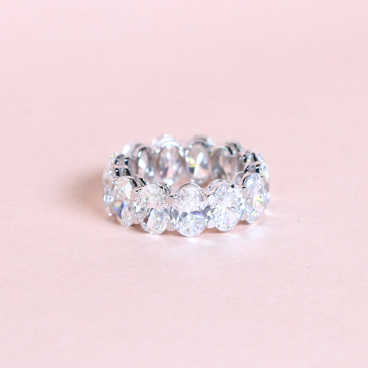 6.50cts Oval cut Lab-grown full eternity ring