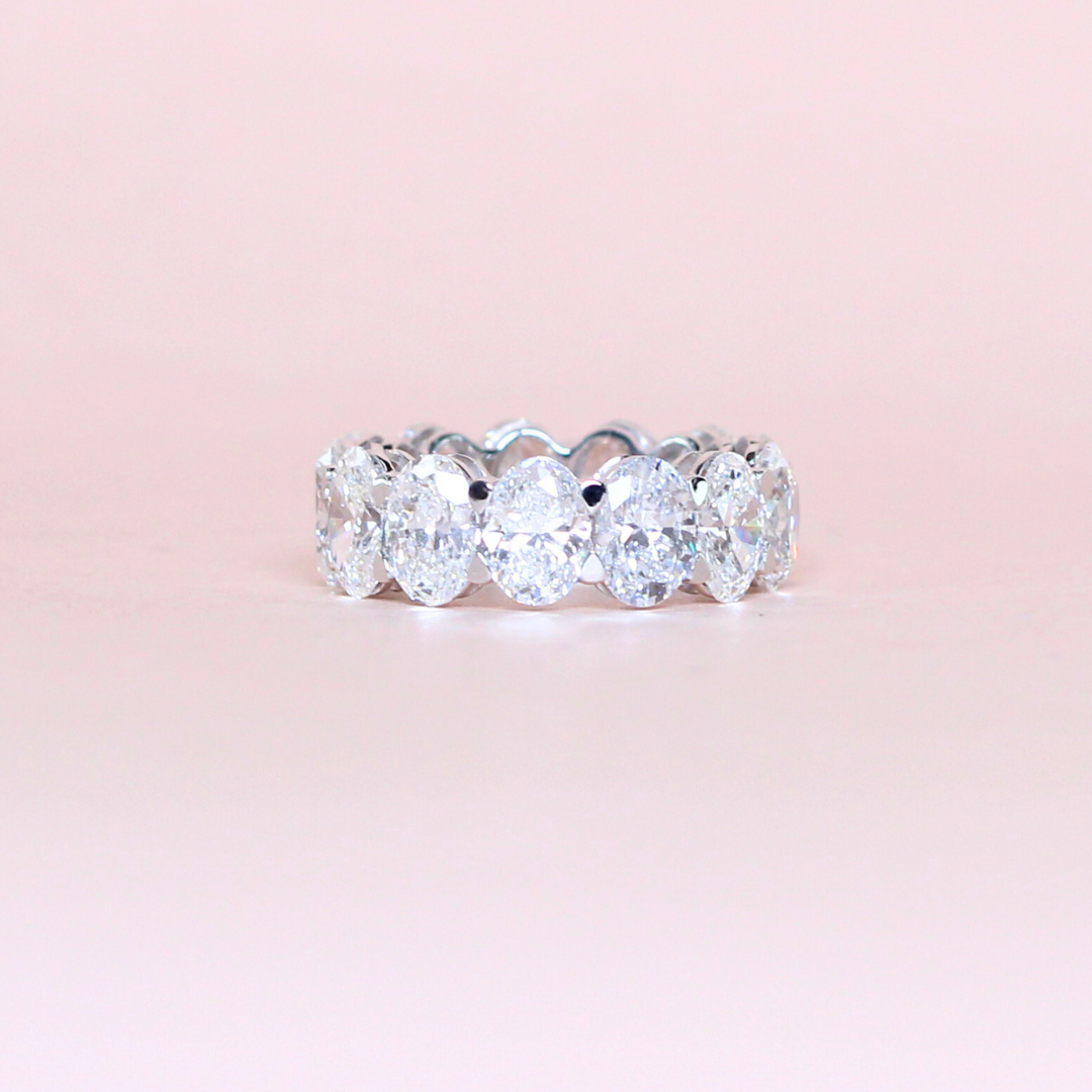 6.50cts Oval cut Lab-grown full eternity ring