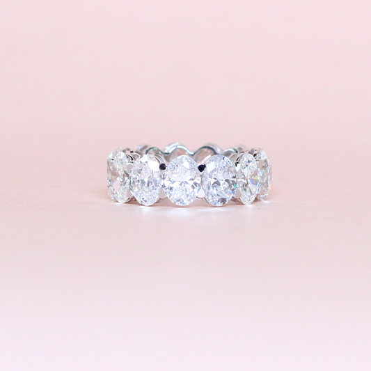 6.50cts Oval cut Lab-grown full eternity ring