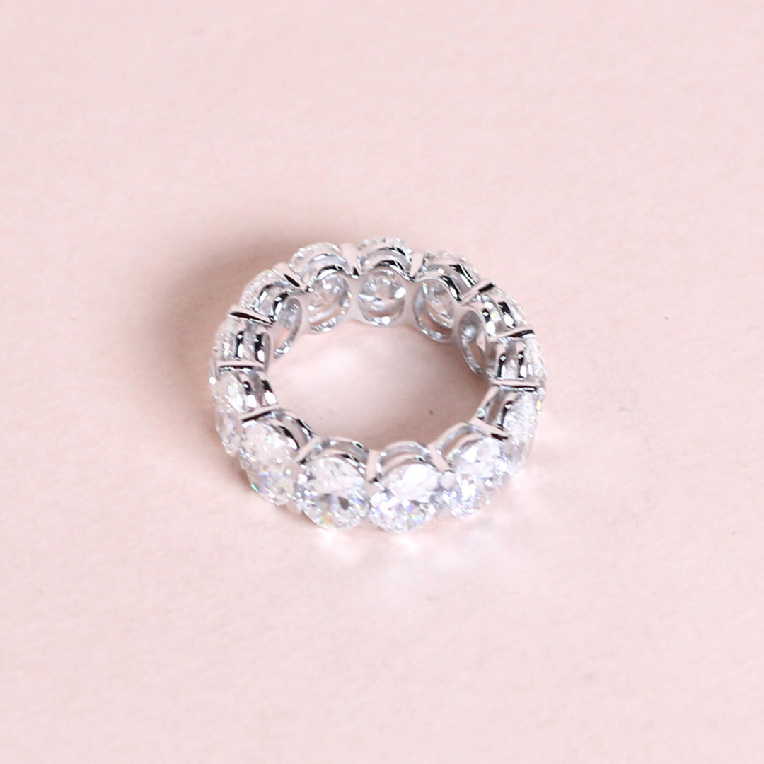 6.50cts Oval cut Lab-grown full eternity ring