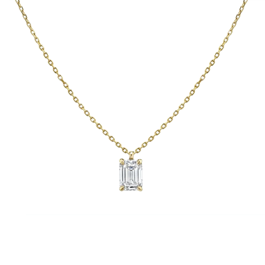 Emerald Solitaire Diamond Necklace