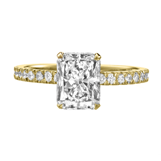 Radiant Diamond Ring In Pave Setting