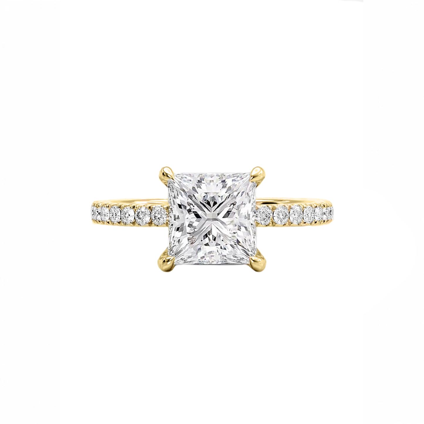 Princess Cut Diamond Ring With Side Stones