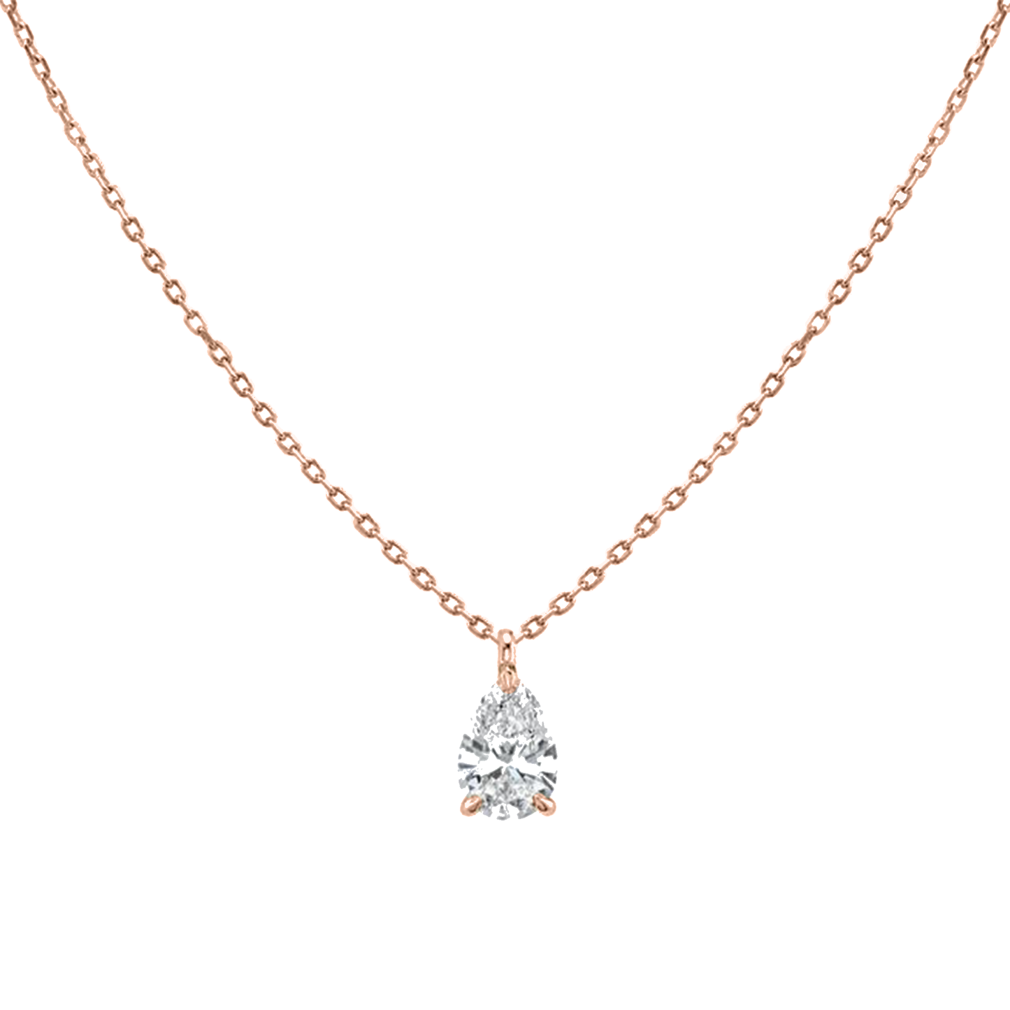 Pear Solitaire Diamond Necklace