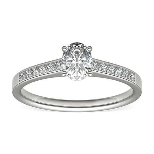 .80cts Oval cut in Channel setting ring
