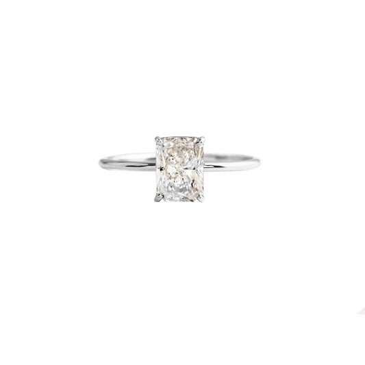 Solo Radiant Diamond Ring In Plain Band Setting