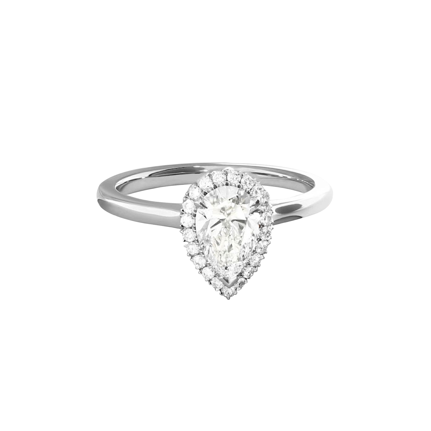 Pear Diamond Ring With Halo