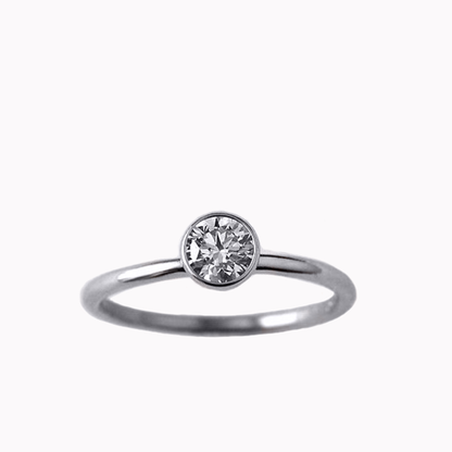 Round Solitaire Ring In Bezeled Setting