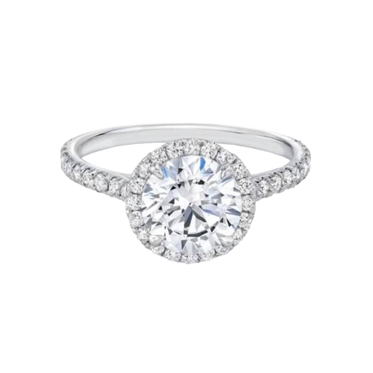 .95cts Round cut Pavé ring with Halo
