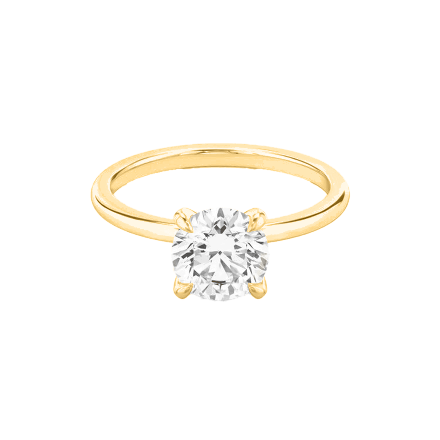 Round Solitaire Ring In Plain Band Setting