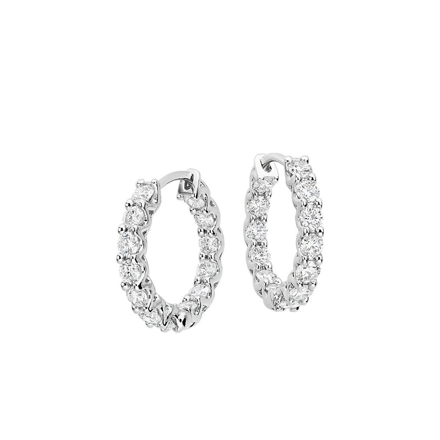 2.08ctw In & Out Diamond Hoop