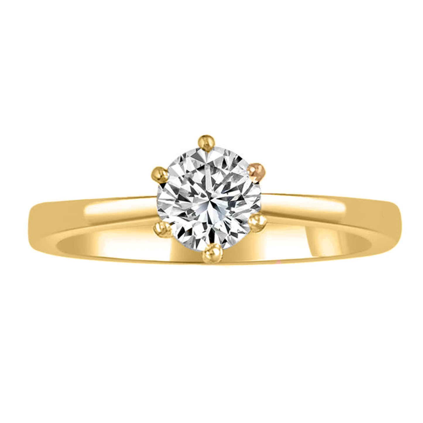 6-Prong Round Solitaire Ring