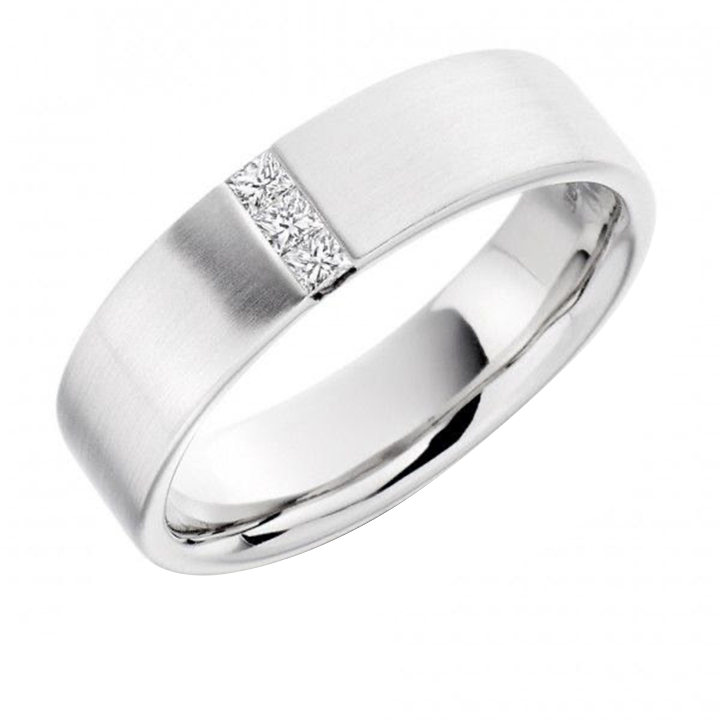 3-Pc Princess Cut Male Wedding Band