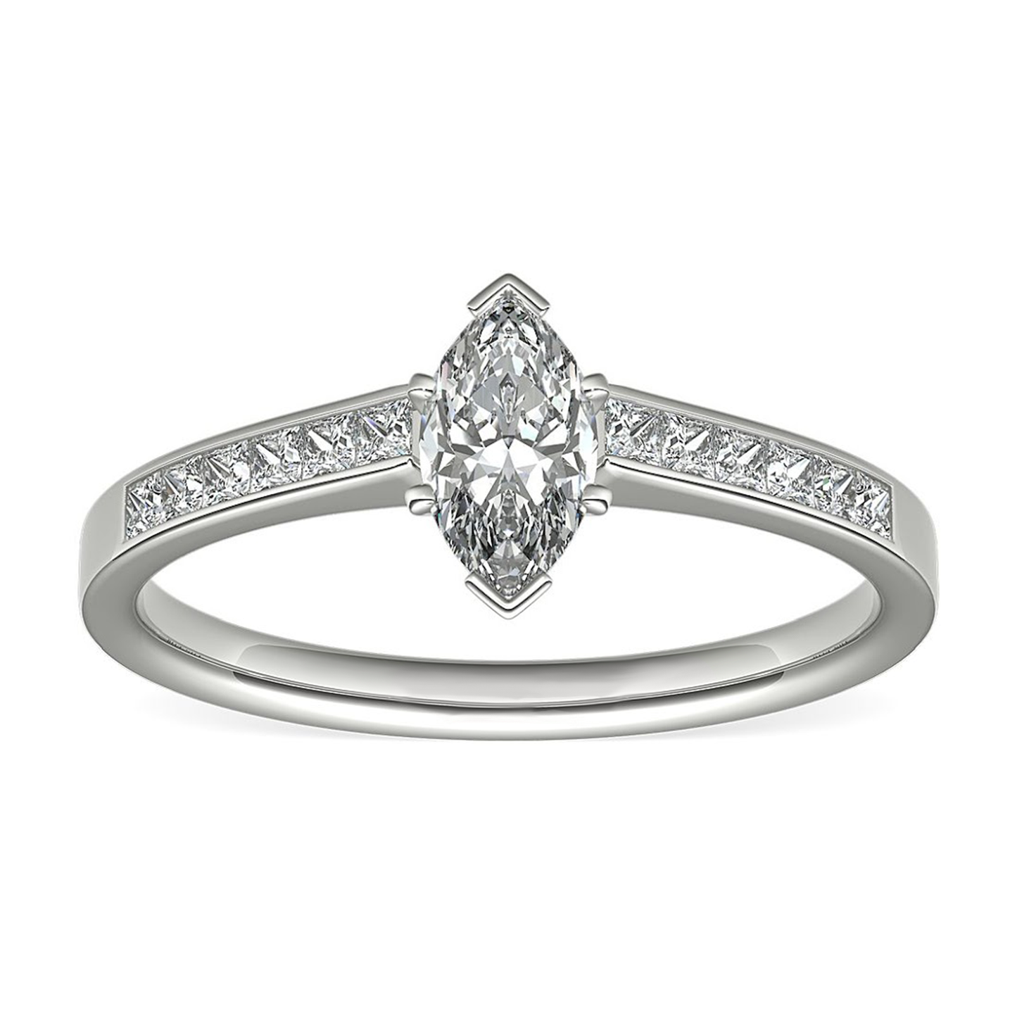 Channel-Set Marquise Diamond Ring
