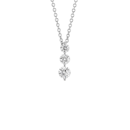 3 Stone Drop Diamond Necklace