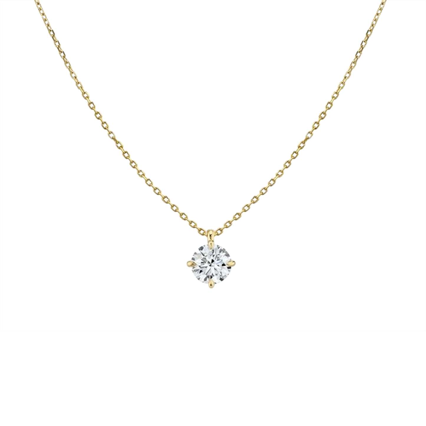 Round Solitaire Diamond Necklace