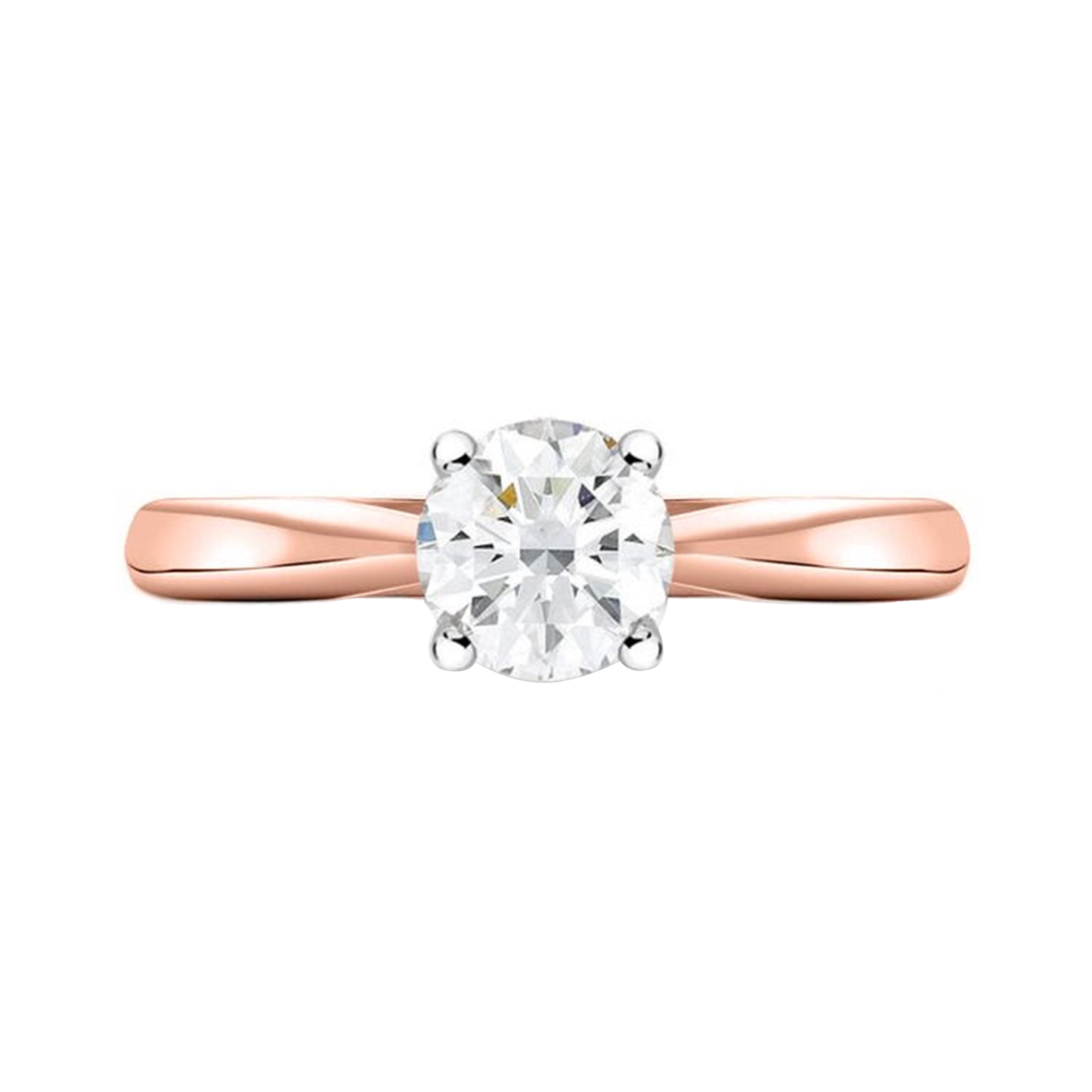 Round Solitaire Ring In Tapered Band