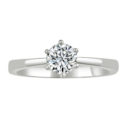 6-Prong Round Solitaire Ring