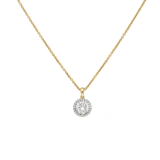 Round Diamond Necklace With Halo