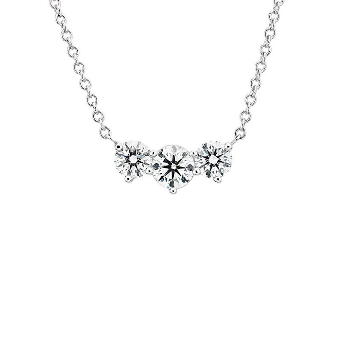 Jewellery - Necklaces & Pendants - Necklaces - Diamonelle Sterling Silver 3  Stone Diamonelle Necklace - Online Shopping for Canadians